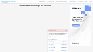 
                            7. Telmex Default Router Login and Password - Clean CSS