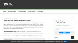 
                            7. Telnet auto login on Linux and Unix with Expect – Oueta