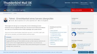 
                            1. Telnet - Erreichbarkeit eines Servers überprüfen - Thunderbird Mail DE