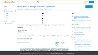 
                            5. Telnet Host in a single line without password - Stack Overflow