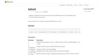 
                            3. telnet | Microsoft Docs