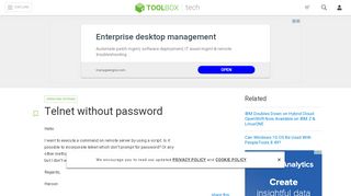 
                            4. Telnet without password - IT Toolbox