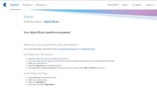 
                            12. Telstra - Manage my Apple Music service - Support