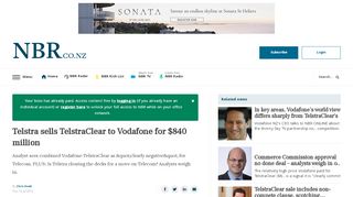 
                            7. Telstra sells TelstraClear to Vodafone for $840 million | The National ...