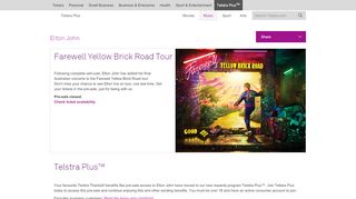 
                            13. Telstra Thanks® - Music - Elton John - Farewell Yellow Brick Road Tour