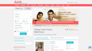 
                            9. Telugu Arya Vysya Matrimonials - Shaadi.com