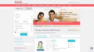 
                            6. Telugu Gavara Matrimonials - Shaadi.com