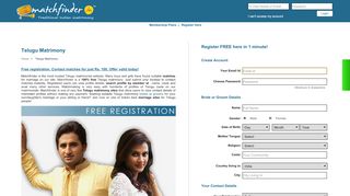
                            10. Telugu Matrimony - 100 Rs Only to Contact Matches - Matchfinder