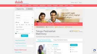 
                            4. Telugu Padmashali Matrimonials - No 1 Site for ... - Shaadi.com