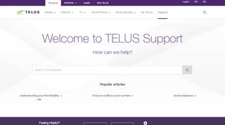 
                            13. TELUS Support | Help Centre | Customer Service