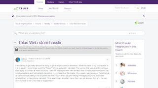 
                            11. Telus Web store hassle - TELUS Neighbourhood