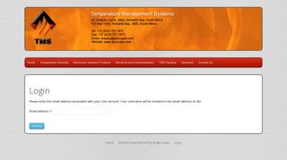 
                            9. Temperature Management Systems (TMS) - Login