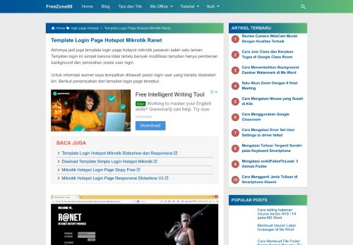 
                            10. Template Login Page Hotspot Mikrotik Ranet - FreeZone88