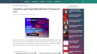 
                            6. Template Login Page Mikrotik Keren Transparent V.01 - MamiGoNet