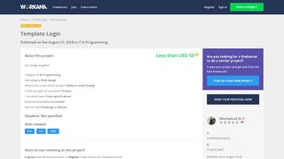 
                            3. Template login, work as a freelancer with Workana.