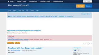 
                            3. Templates with Core Design Login module? - Joomla! Forum ...
