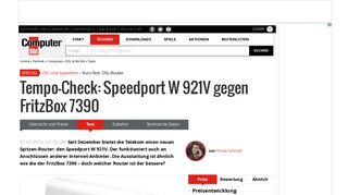 
                            11. Tempo-Check: Speedport W 921V gegen FritzBox 7390 - Computer Bild