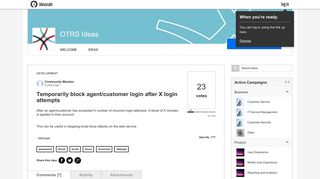 
                            11. Temporarily block agent/customer login after X login ... - OTRS Ideas