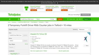 
                            12. Temporary Forklift Driver Rtitb Counter Jobs in Telford - Totaljobs