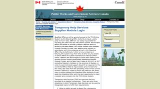 
                            11. Temporary Help Services Supplier Module Login - THS - PWGSC