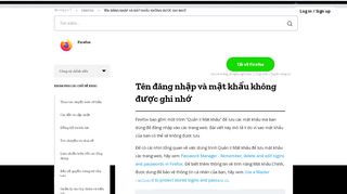 
                            9. Tên đăng nhập và mật khẩu không được ghi nhớ | Firefox Giúp đỡ