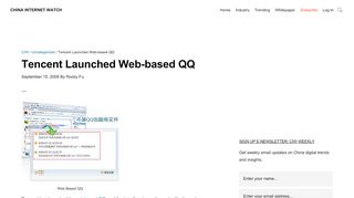 
                            9. Tencent Launched Web-based QQ – China Internet Watch