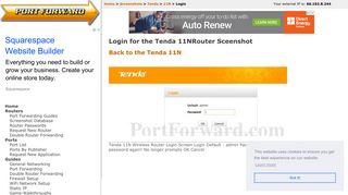 
                            9. Tenda 11N Login Router Screenshot - PortForward.com