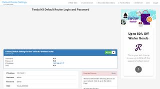 
                            1. Tenda N3 Default Router Login and Password - Clean CSS