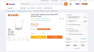 
                            10. Tenda N301 300Mbps Easy Setup WPS Wireless Router | Lazada PH