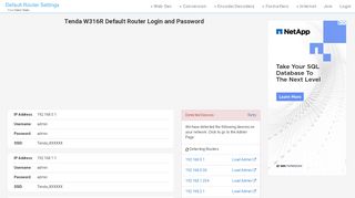 
                            2. Tenda W316R Default Router Login and Password - Clean CSS