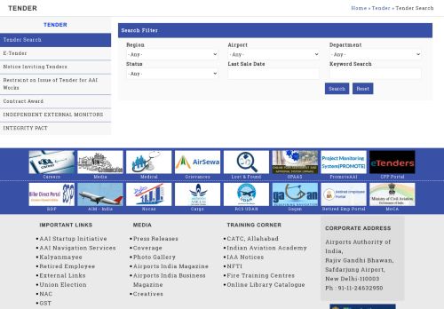 
                            4. Tender Search - Tender | AIRPORTS AUTHORITY OF INDIA