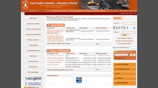 
                            3. Tenders by Organisation - eProcurement System of Coal India Limited