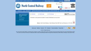 
                            8. Tenders & Notices - North Central Railways / Indian Railways Portal