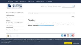 
                            5. Tenders - The Cyprus Institute