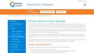 
                            8. Tendon Injury Treatment | Nerve Damage Treatment | Summa Health