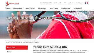 
                            10. Tennis Europe Tournament - Amstelpark