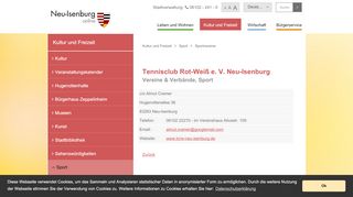 
                            10. Tennisclub Rot-Weiß e. V. Neu-Isenburg - Sportvereine