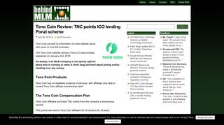 
                            11. Teno Coin Review: TNC points ICO lending Ponzi scheme