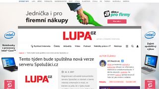 
                            7. Tento týden bude spuštěna nová verze serveru Spolužáci.cz - Lupa.cz