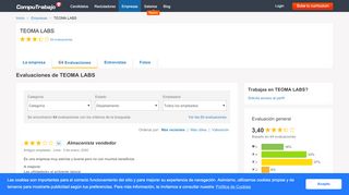 
                            6. TEOMA LABS Evaluaciones de 43 - Computrabajo