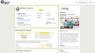 
                            4. tepgo.de Bewertungen & Erfahrungen | Trusted Shops