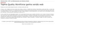 
                            6. Tephra Quality WorkForce ganha versão web - Callcenter.inf