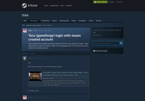 
                            3. Tera (gameforge) login with steam created account :: TERA ...