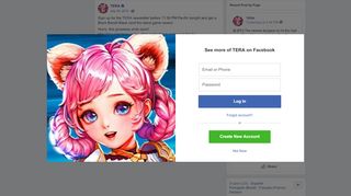 
                            8. TERA - Sign up for the TERA newsletter before 11:59 PM... | Facebook