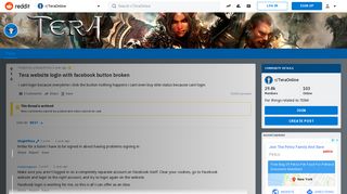 
                            8. Tera website login with facebook button broken : TeraOnline - Reddit