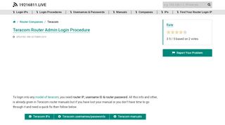 
                            12. Teracom Router Admin Login Procedure - 19216811.live