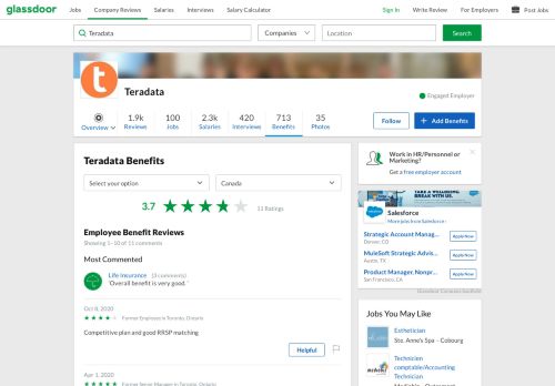 
                            4. Teradata Employee Benefits and Perks | Glassdoor.ca