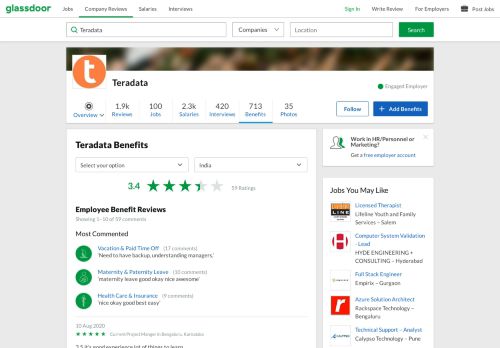 
                            5. Teradata Employee Benefits and Perks | Glassdoor.co.in