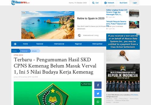 
                            10. Terbaru - Pengumuman Hasil SKD CPNS Kemenag Belum Masuk ...