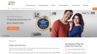 
                            10. Term Plan – Max Life Online Term Plan - Max Life Insurance